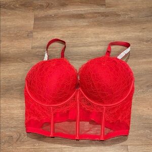 Victoria’s Secret Red Lace Bustier 34DD
